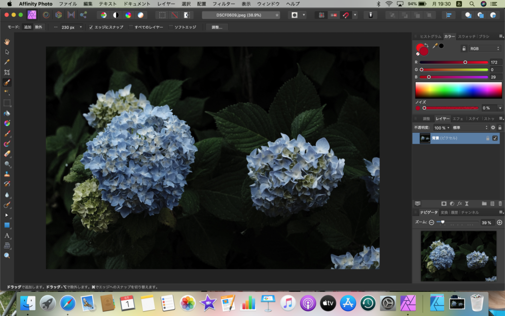 Affinity Photo ペイントブラシツールを使って部分的に色を変える方法 Chan14ライフ